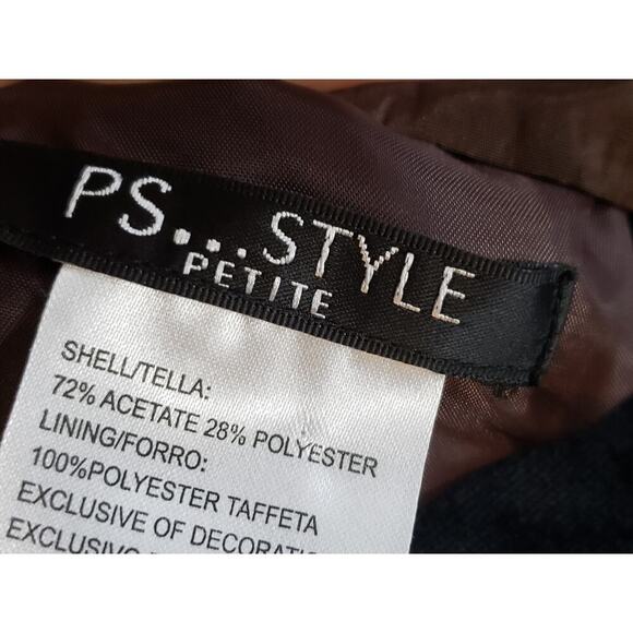 PS Style Midi Dress Women's 12P Brown Acetate Sleeveless Round Neck Waist Tie - Picture 3 of 13